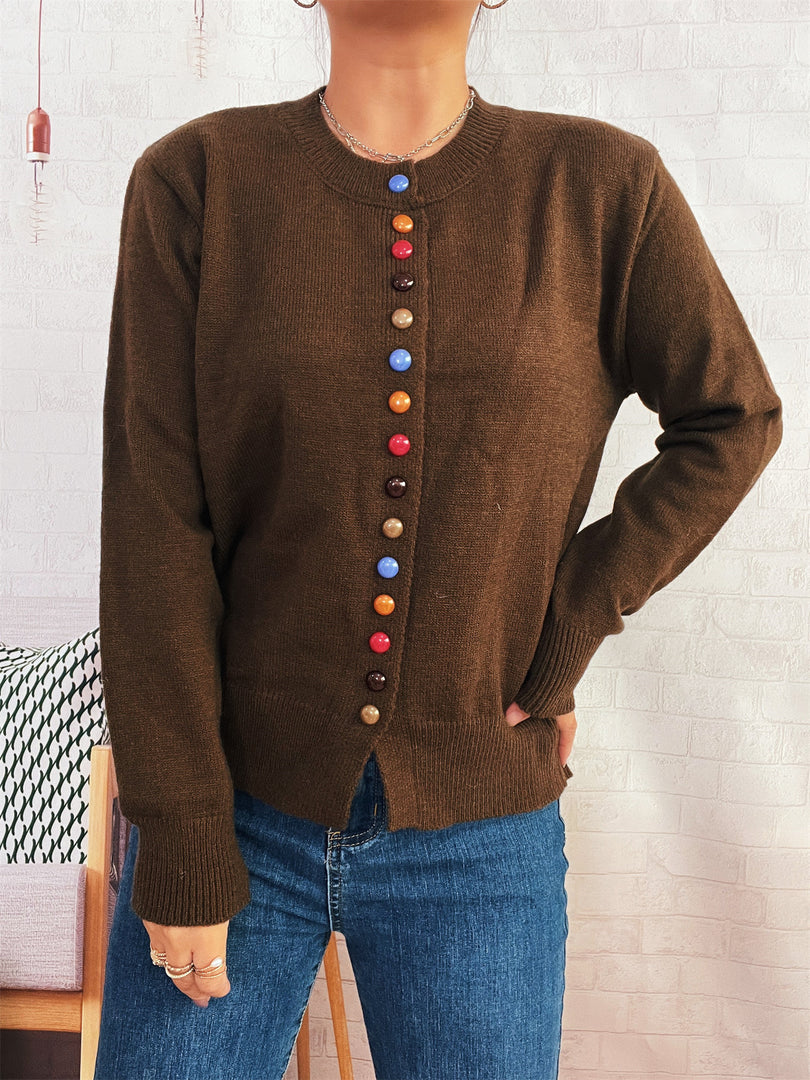 ColorBlock Button Cardigan Lightweight Options N5A209