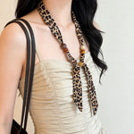Load image into Gallery viewer, Vintage Paisley Polka Dot Beaded Scarf Necklace N6G237