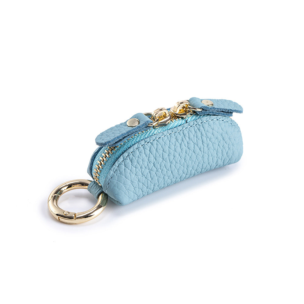 Genuine Leather Coin Purse with Keychain Women N6D018