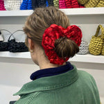 Load image into Gallery viewer, Satin Heart Silhouette Ponytail Hair Tie  S5P434