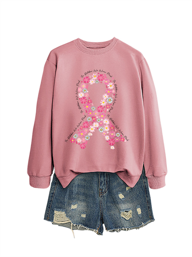 Casual Printed Crewneck Sweatshirt Women N6H046