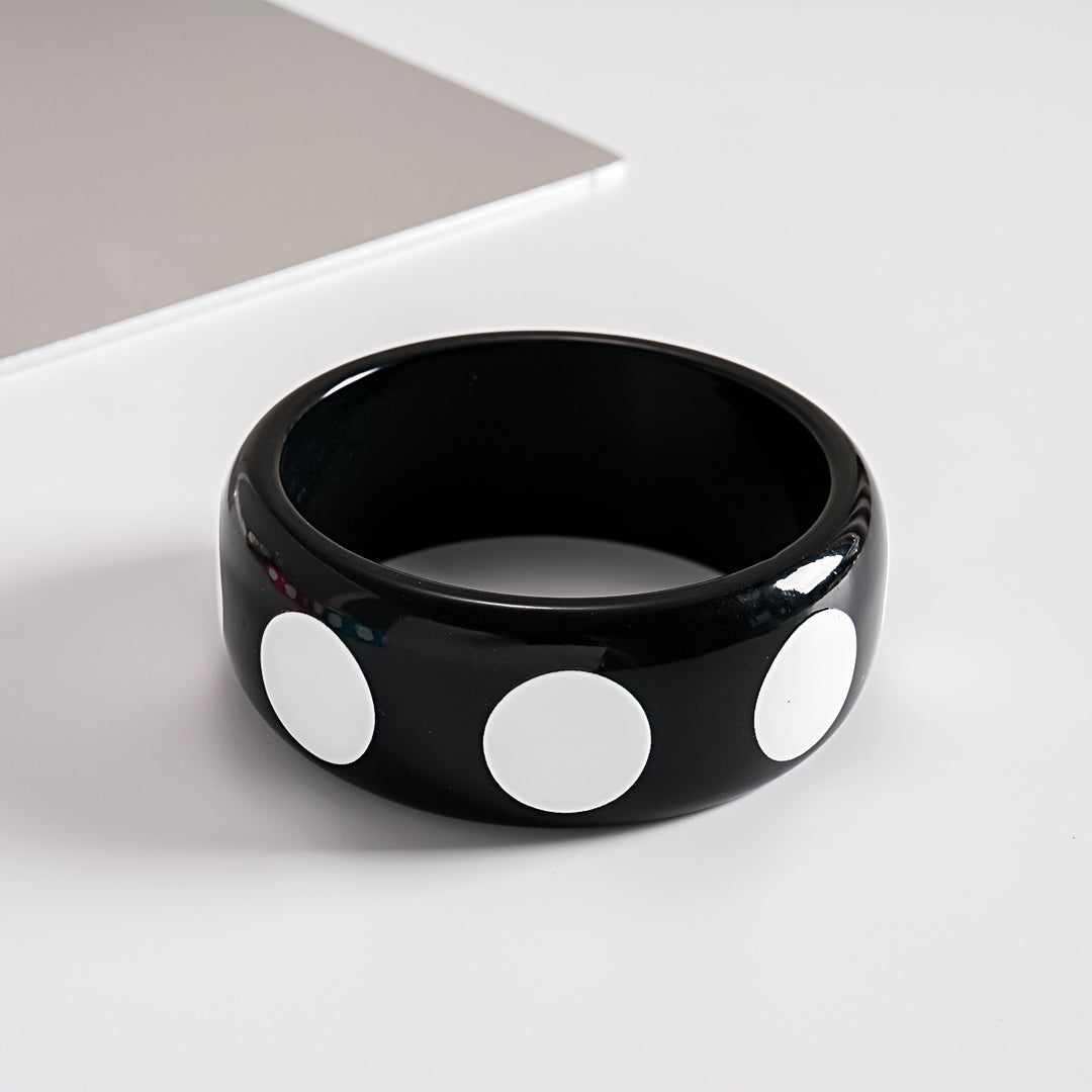 Dopamine Resin Round Polka Dot Bangle Women N6H079