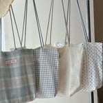 Load image into Gallery viewer, Polka Dot Plaid Lace Canvas Shoulder Bag Women N6F180