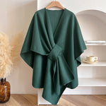 Load image into Gallery viewer, Solid Split Shawl Women Winter Warm Outerwear N6H239