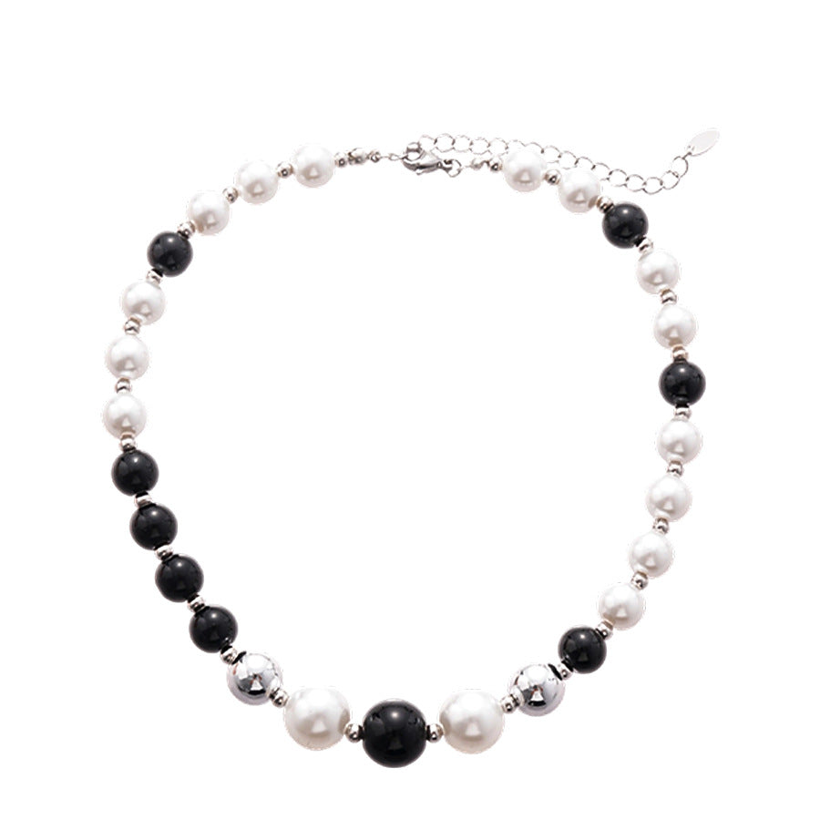 Vintage Irregular Faux Pearl Glass Bead Choker  Women N6H150