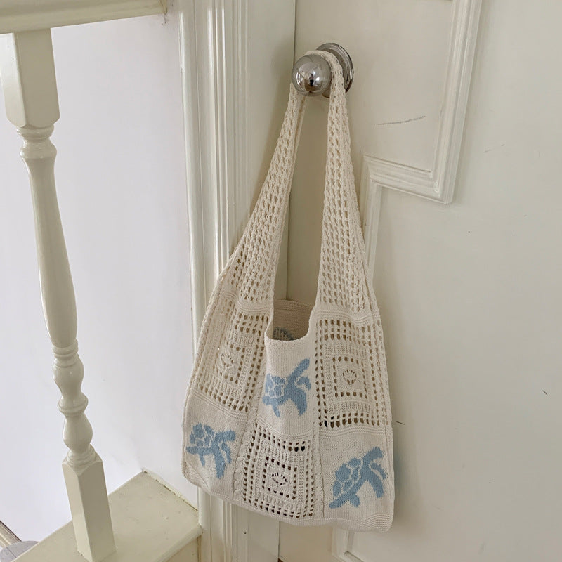 Crochet Turtle Openwork Shoulder Bag Women N6C050