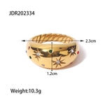 Load image into Gallery viewer, Hexagon Star Ring Steel Rhodium Plated Lightweight S5P064