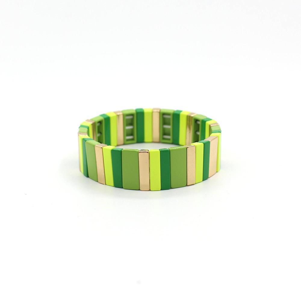 Vitreous Tile Bangle Zinc Alloy Saturation Gradient S5P264