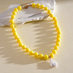 Load image into Gallery viewer, Dopamine Pearl Acrylic Geometric Beaded Necklace N6H059