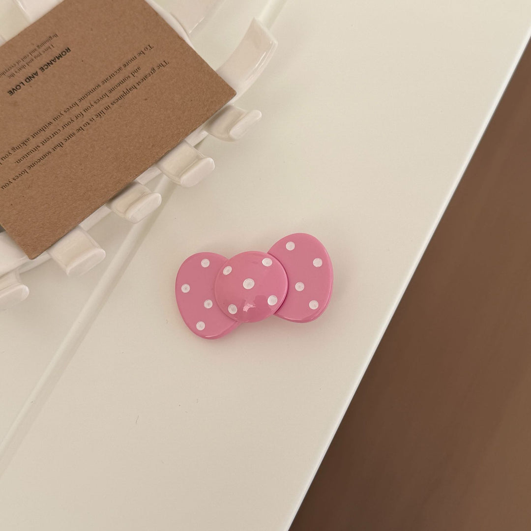 Sweet Polka Dot Hair Clip Acetate Smooth No Snag Snap N6F063