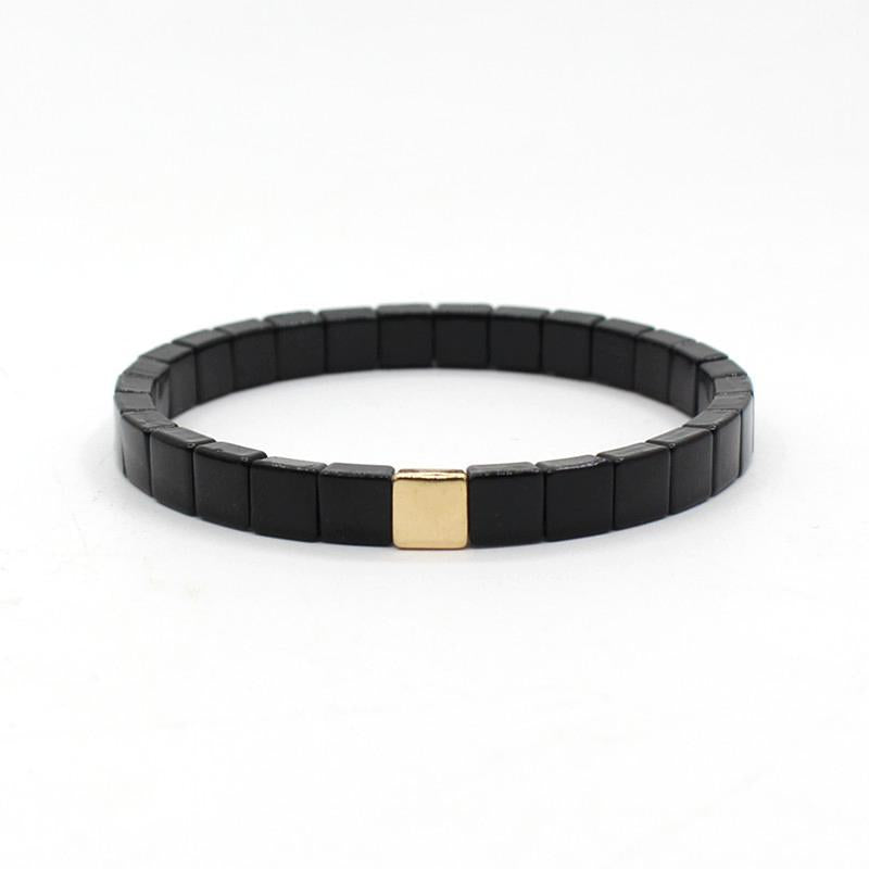 Bohemian Tile Bracelet Steel Enameled Plated S5P144
