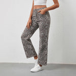 Load image into Gallery viewer, Animal Print Jean Straight Leg Mid Weight N5Z299
