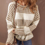 Load image into Gallery viewer, Block Print Sweater Mid Weight Khaki N5Z882

