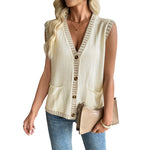 Load image into Gallery viewer, Contrast V Neck Vest Sleeveless Ultra Light White N5Z486
