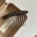 Load image into Gallery viewer, Polka Dot Oval Hair Comb Acetate Flyaway Styling Tool N6F066
