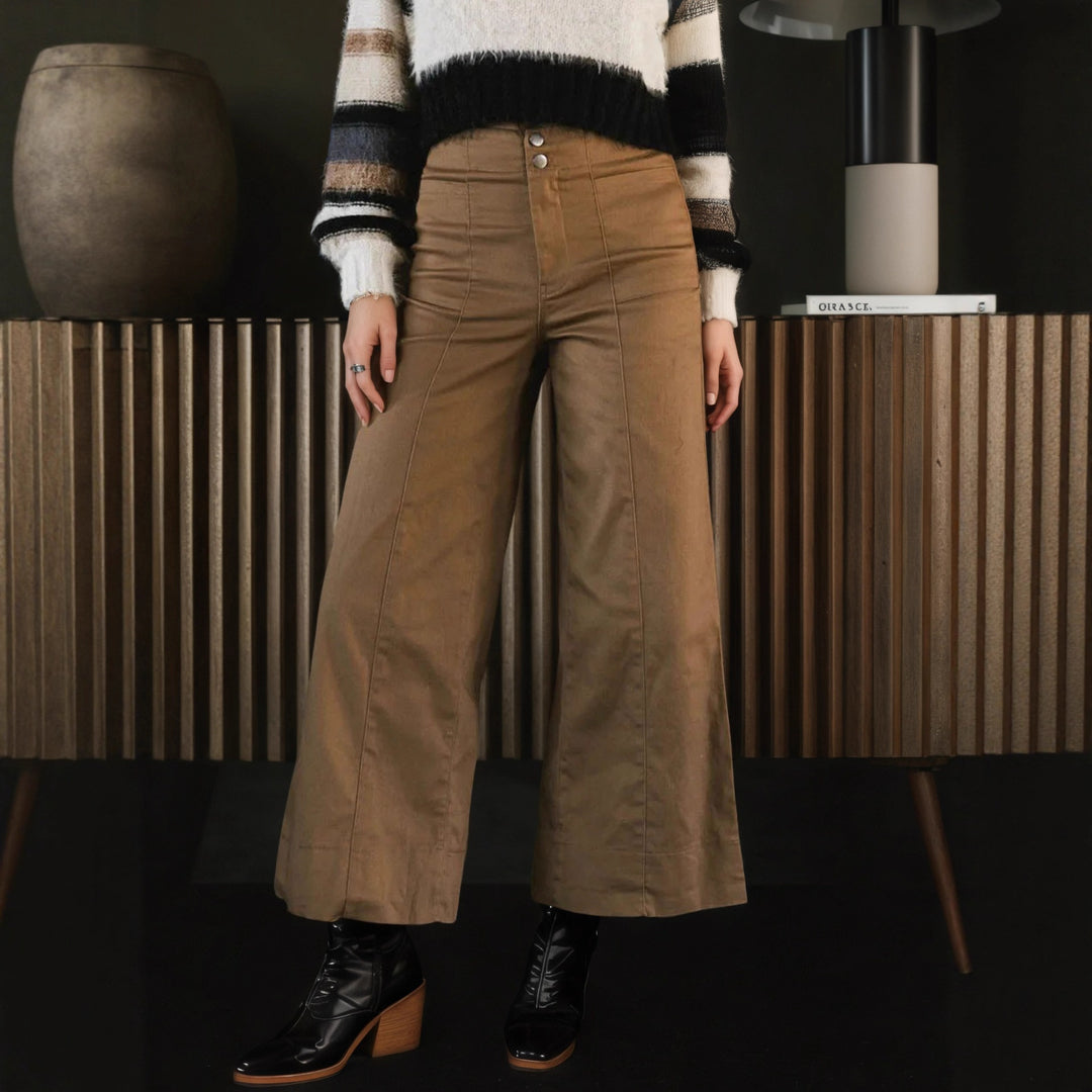 Cargo Wide Leg Pants Women Brown N5A094