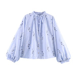 Load image into Gallery viewer, Embossed Embroidery Print Open Front Shirt Women N6C265