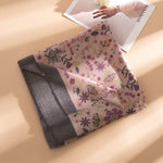 Load image into Gallery viewer, Floral Print Faux Cashmere Wrap with Fringe  M5A183