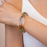 Load image into Gallery viewer, Printed Resin Cuff Translucent Substantial Minimalist S5P099