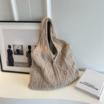 Load image into Gallery viewer, Women's Woven Polyester Knit Tote Shoulder Bag N6J167