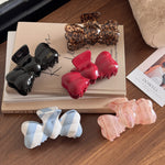 Load image into Gallery viewer, 3D Bow Retro Stripe Acetate Hair Claw Clip Women N6C351