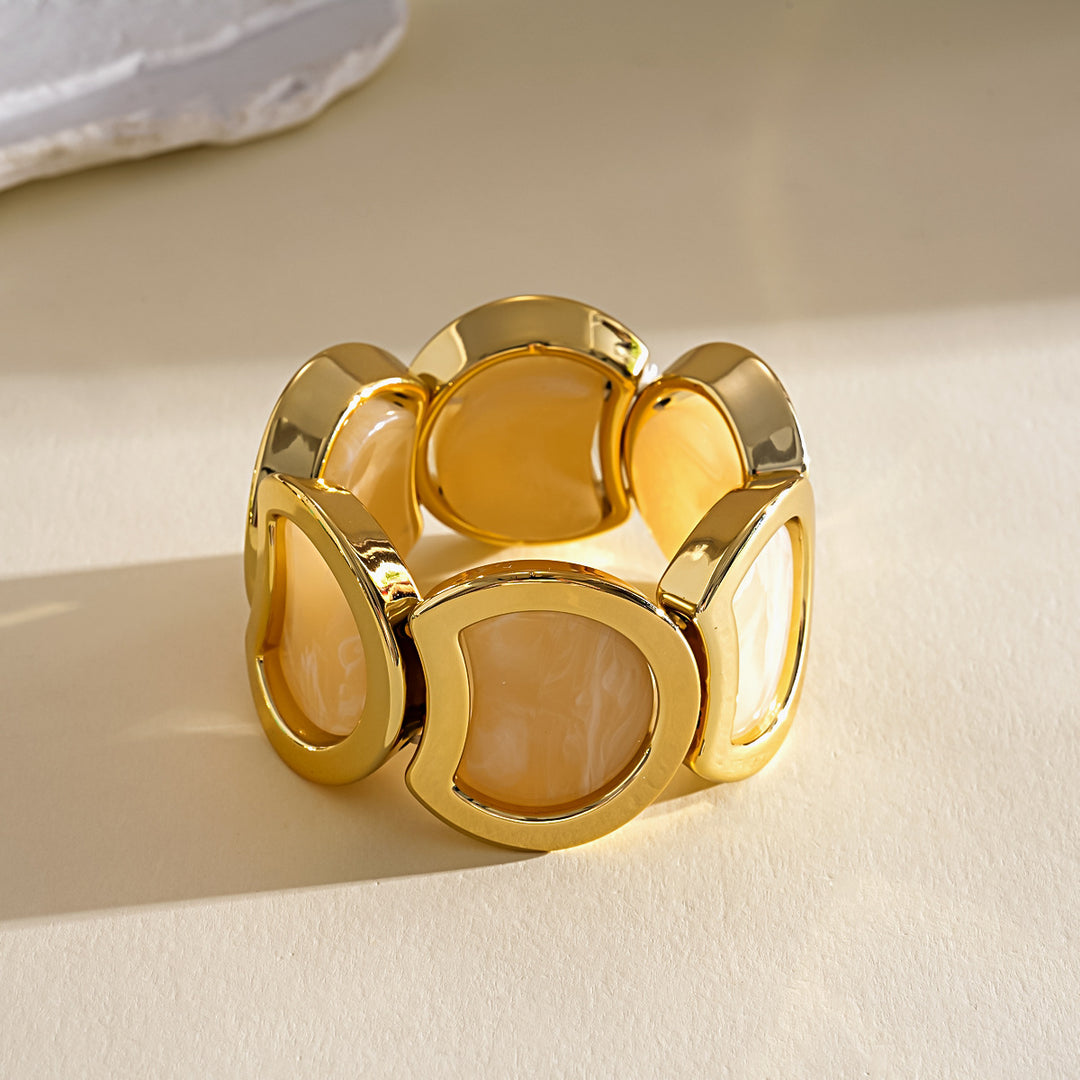 Vintage Acrylic Ombré Geometric Segment Bangle Women N6H082