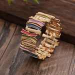 Load image into Gallery viewer, Enamel Exaggerated Geometric Stretch Bangle Women N6C217