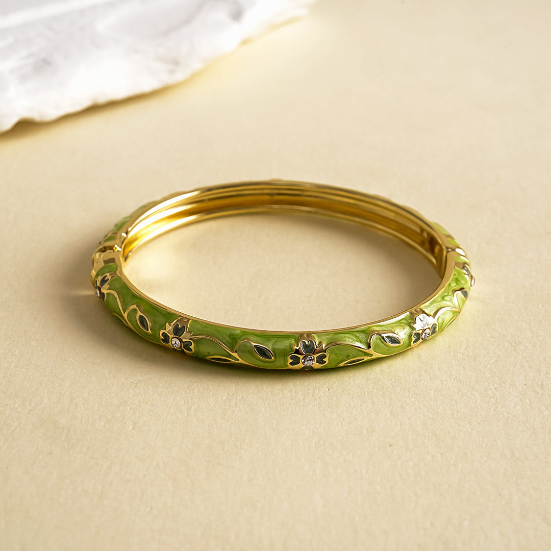 Womens Floral Rhinestone Alloy Bracelet N6K128