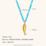 Load image into Gallery viewer, Baroque Pearl Sun Starfish Necklace Steel Gold Plated S5P220
