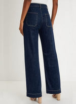 Load image into Gallery viewer, Button-Front Square Pocket Straight Leg Denim Jeans N6D165