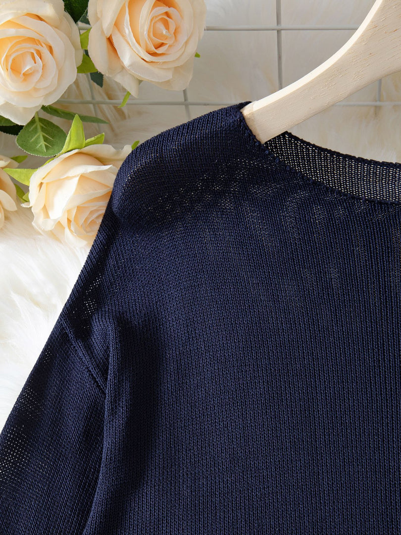 Round Neck Loose Fit Sweet Sweater Women N6D140