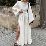 Load image into Gallery viewer, Cotton Slit Maxi Set Mid Weight White N5Z636
