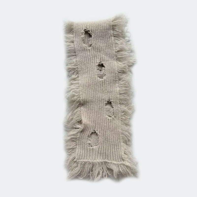 100% Wool Post-Apocalyptic Knit Scarf Women S5P673