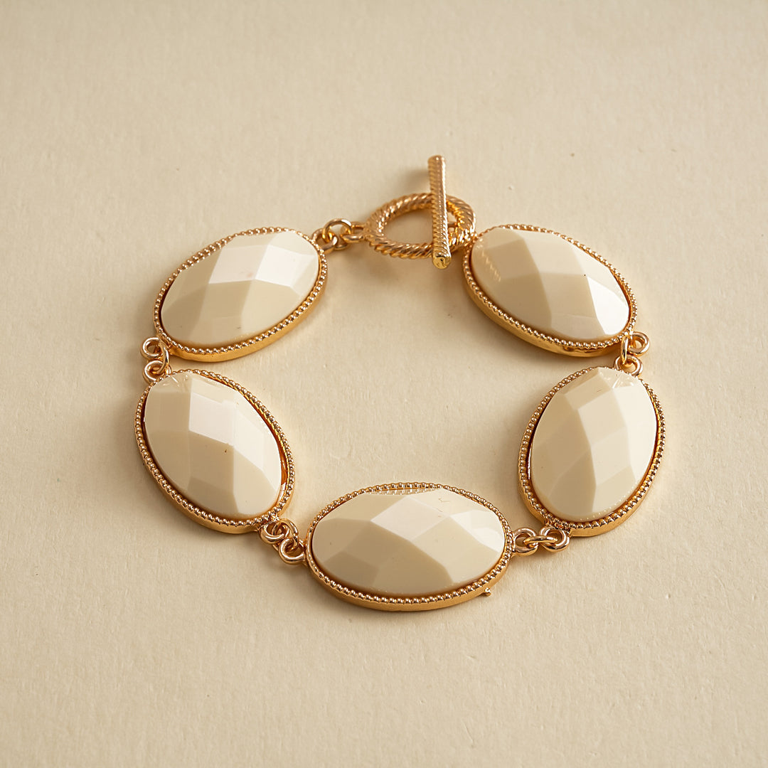 Womens Vintage Marbled Oval Resin Bracelet N6K134