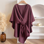 Load image into Gallery viewer, Solid Split Shawl Women Winter Warm Outerwear N6H239