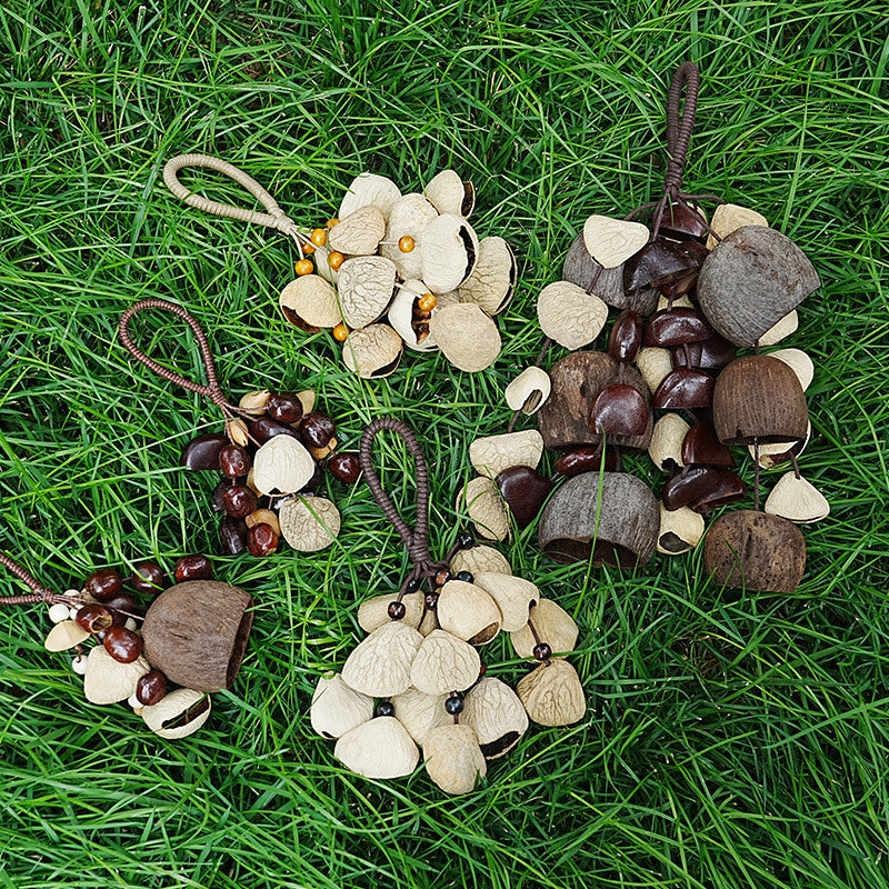 Natural Seed Pod Wind Chime Bag Charm Hanging N6F306