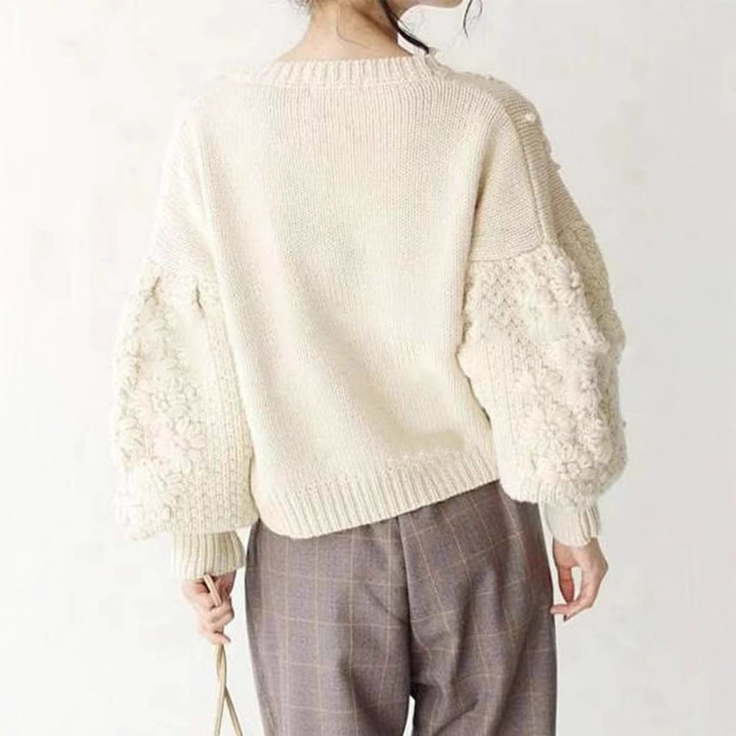 Daisy Crew Knit Mid Weight Off White N5Z682