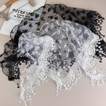 Load image into Gallery viewer, Lace Floral Triangle Scarf Fringe Shawl Women N6H106