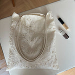 Load image into Gallery viewer, Cut-out Embroidery Fine Strap Canvas Shoulder Bag N6F181