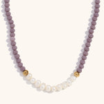 Load image into Gallery viewer, Pearl Crystal Necklace Steel Gold Plated Shell S5P237