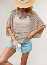 Load image into Gallery viewer, Batwing Openwork Knit Top Oversized Ultra Light N5Z384
