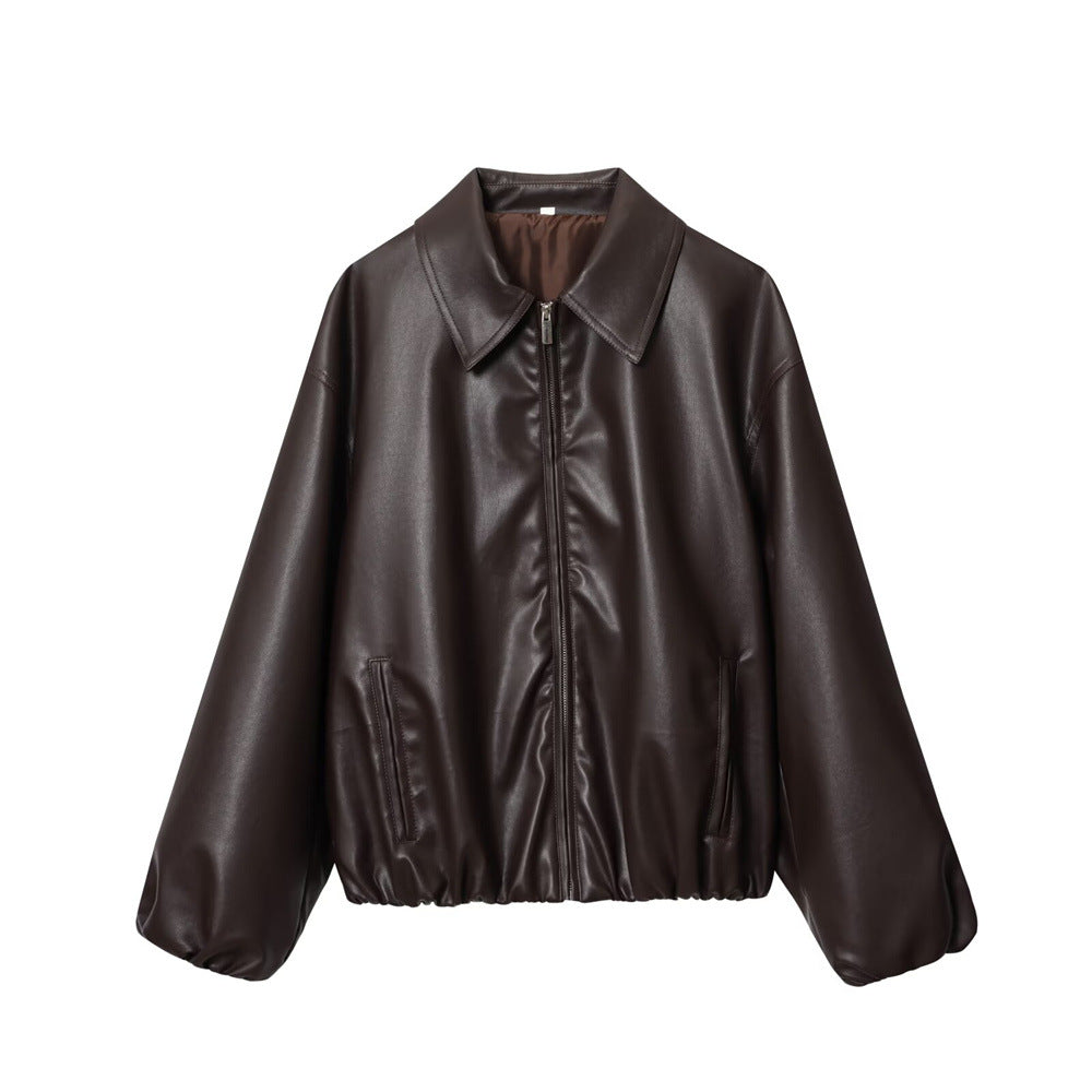Fashion Faux Leather Jacket Women Multiple Colors N5A409