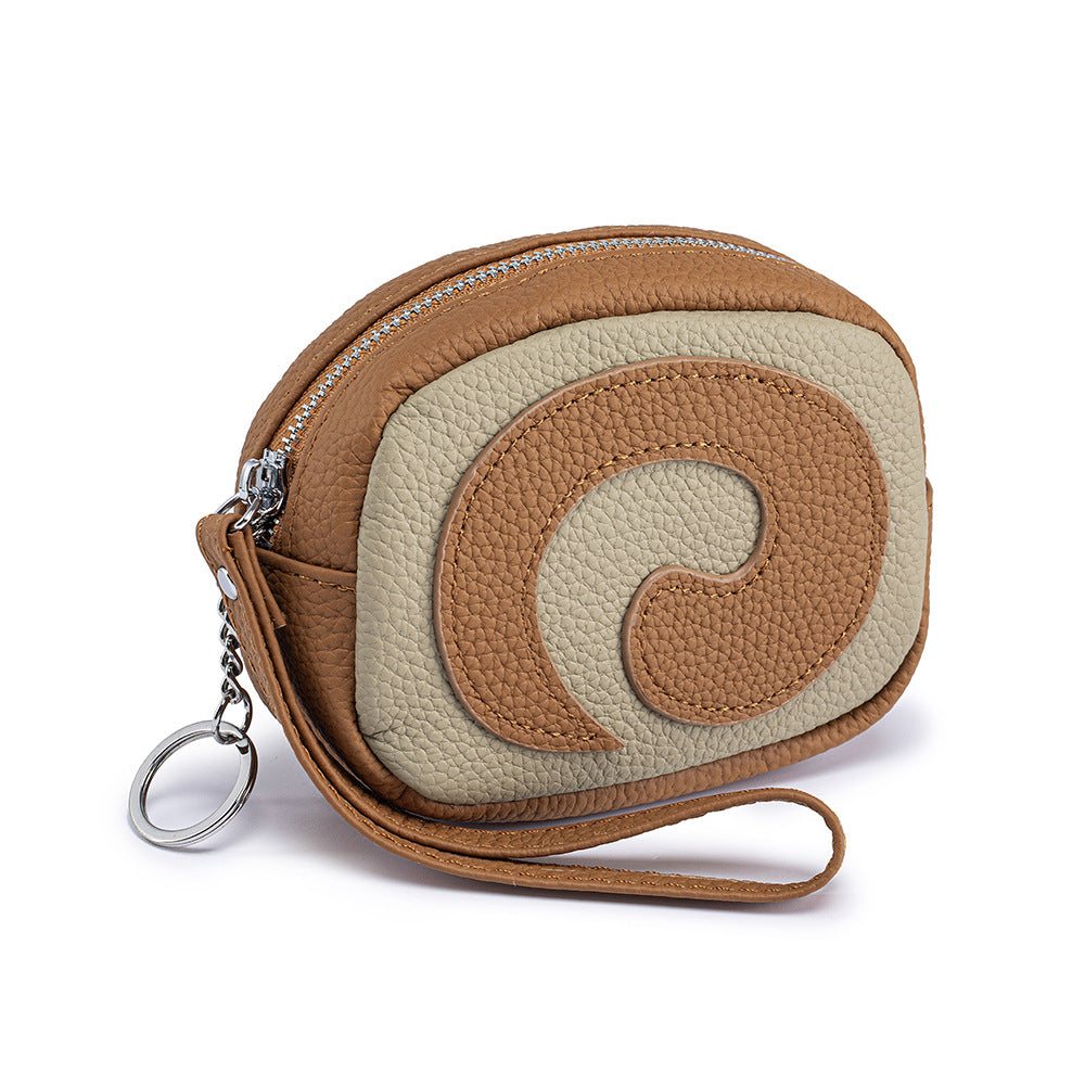 Women's Top-Grain Leather Swiss Roll Coin Purse N6J234