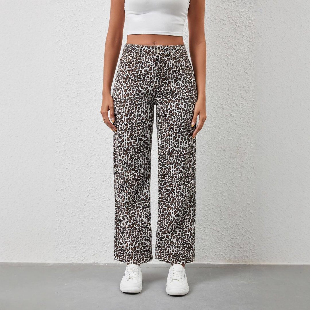 Animal Print Jean Straight Leg Mid Weight N5Z299