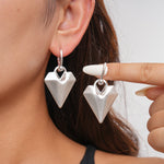 Load image into Gallery viewer, Womens Brushed Heart Copper Hoop Earrings N6K163