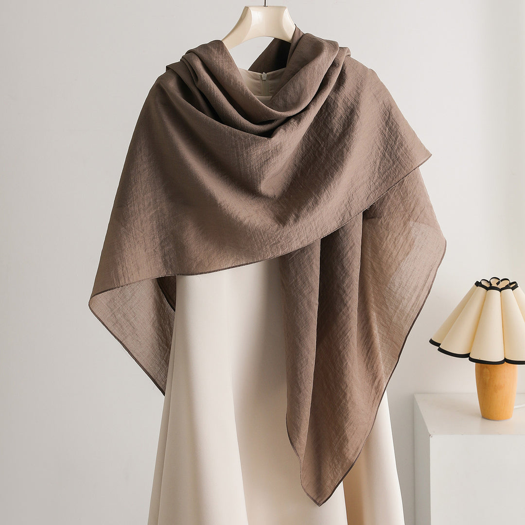 Tencel Sun Protection Square Scarf 140cm Pure Solid N6G226