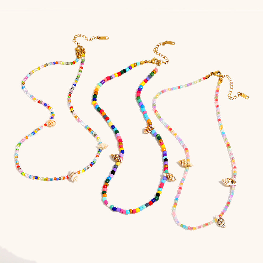 Acrylic Shell Bead Chain Bohemian Steel Vibrant S5P221