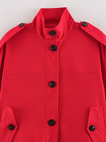 Load image into Gallery viewer, Loose Zip Cotton Linen Trench Coat Flap Pocket Women N6G169