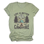 Load image into Gallery viewer, Life is Better by the Campfire Round Neck T-Shirt  N6E138