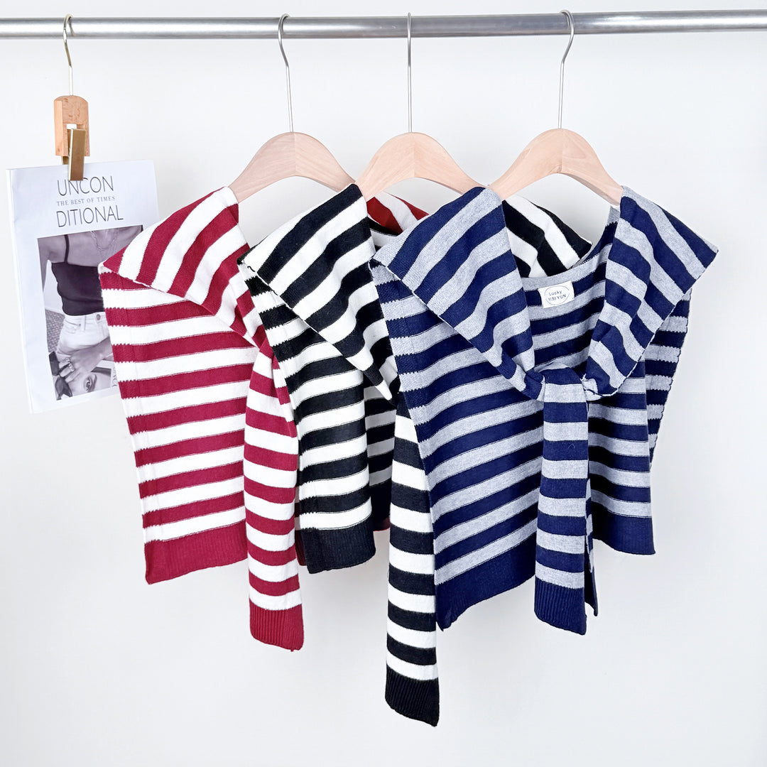 Striped Knit Shawl Scarf Wrap Women N6E175
